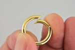 將圖片載入圖庫檢視器 14k yellow gold 20mm round link lock hinged push clasp bail enhancer connector hanger for pendants charms bracelets anklets necklaces