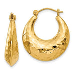 Lataa kuva Galleria-katseluun, 14K Yellow Gold Classic Hammered Hoop Earrings