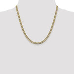 Lataa kuva Galleria-katseluun, 14K Yellow Gold with Rhodium 5.2mm Pavé Curb Bracelet Anklet Choker Necklace Pendant Chain with Lobster Clasp