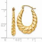 Charger l'image dans la galerie, 14K Yellow Gold Shrimp Scalloped Twisted Hoop Earrings