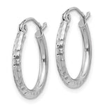 Załaduj obraz do przeglądarki galerii, Sterling Silver Diamond Cut Classic Round Hoop Earrings 16mm x 2mm