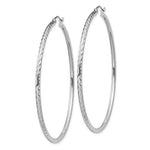 Kép betöltése a galériamegjelenítőbe: Sterling Silver Diamond Cut Classic Round Hoop Earrings 55mm x 2mm