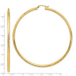 Load image into Gallery viewer, 14K Yellow Gold Extra Large Diamond Cut Classic Round Hoop Earrings 79mm x 3mm