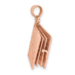 將圖片載入圖庫檢視器 14K Rose Gold Holy Bible Lord's Prayer Book 3D Pendant Charm