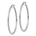 Load image into Gallery viewer, Sterling Silver Diamond Cut Classic Round Hoop Earrings 40mm x 2mm