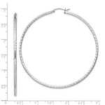 Charger l'image dans la galerie, Sterling Silver Diamond Cut Classic Round Hoop Earrings 65mm x 2mm