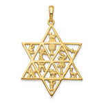 이미지를 갤러리 뷰어에 로드 , 14k Yellow Gold 12 Tribes Star of David Pendant Charm