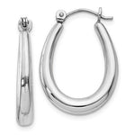 Load image into Gallery viewer, 14K White Gold Fancy Classic Shrimp Hoop Earrings