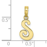 Ladda upp bild till gallerivisning, 10K Yellow Gold Script Initial Letter S Cursive Alphabet Pendant Charm