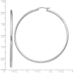 Załaduj obraz do przeglądarki galerii, Sterling Silver Diamond Cut Classic Round Hoop Earrings 60mm x 2mm