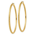 將圖片載入圖庫檢視器 14k yellow gold large diamond cut classic round hoop earrings 67mm x 3mm