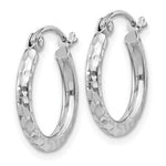 Załaduj obraz do przeglądarki galerii, Sterling Silver Diamond Cut Classic Round Hoop Earrings 15mm x 2mm