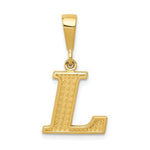 Kép betöltése a galériamegjelenítőbe: 14K Yellow Gold Uppercase Initial Letter L Block Alphabet Pendant Charm