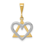 Lade das Bild in den Galerie-Viewer, 14k Gold Two Tone Star of David Heart Pendant Charm