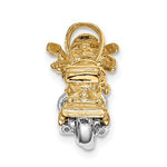 Afbeelding in Gallery-weergave laden, 14k Gold Two Tone Motorcycle 3D Moveable Pendant Charm