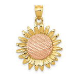 Lade das Bild in den Galerie-Viewer, 14k Gold Two Tone Sunflower Pendant Charm