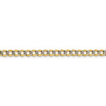Load image into Gallery viewer, 14K Yellow Gold with Rhodium 4.3mm Pavé Curb Bracelet Anklet Choker Necklace Pendant Chain with Lobster Clasp