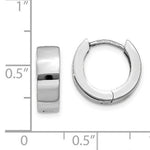 Lade das Bild in den Galerie-Viewer, 14k White Gold Classic Round Polished Hinged Hoop Huggie Earrings