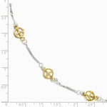 Lataa kuva Galleria-katseluun, Sterling Silver Gold Plated Peace Sign Symbol Adjustable Anklet