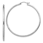 Kép betöltése a galériamegjelenítőbe: Sterling Silver Diamond Cut Classic Round Hoop Earrings 50mm x 2mm
