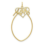 Carregar imagem no visualizador da galeria, 10K Yellow Gold Love Heart Charm Holder Pendant