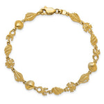 將圖片載入圖庫檢視器 14k Yellow Gold Sand Dollar Seashell Conch Shell Starfish Ocean Sea Beach Bracelet