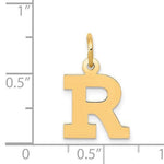 Load image into Gallery viewer, 14K Yellow Gold Uppercase Initial Letter R Block Alphabet Pendant Charm