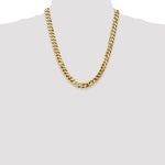 將圖片載入圖庫檢視器 14k Yellow Gold 9.5mm Beveled Curb Link Bracelet Anklet Necklace Pendant Chain