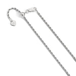 Ladda upp bild till gallerivisning, Sterling Silver 2.25mm Rope Necklace Pendant Chain Adjustable