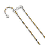 Lade das Bild in den Galerie-Viewer, Sterling Silver Gold Plated 2mm Cyclone Necklace Chain Adjustable 22 inches