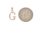將圖片載入圖庫檢視器 14K Rose Gold Uppercase Initial Letter G Block Alphabet Pendant Charm