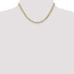 Afbeelding in Gallery-weergave laden, 14K Yellow Gold 4.5mm Open Concave Curb Bracelet Anklet Choker Necklace Pendant Chain