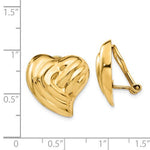 Load image into Gallery viewer, 14k Yellow Gold Non Pierced Clip On Heart Omega Back Earrings