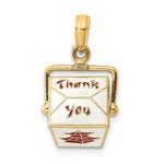 將圖片載入圖庫檢視器 14k Yellow Gold Enamel Chinese Food Take Out Box 3D Pendant Charm