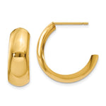 Load image into Gallery viewer, 14K Yellow Gold 18mm x 6.75mm Bangle J Hoop Earrings