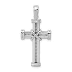 Загрузить изображение в средство просмотра галереи, 14k White Gold Cross Open Back Pendant Charm