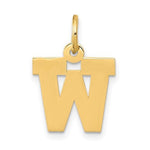 Załaduj obraz do przeglądarki galerii, 14K Yellow Gold Uppercase Initial Letter W Block Alphabet Pendant Charm