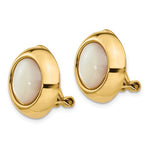 Ladda upp bild till gallerivisning, 14k Yellow Gold Mother of Pearl Non Pierced Omega Clip On Stud Earrings