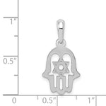 將圖片載入圖庫檢視器 14k White Gold Hand of Gold Star of David Pendant Charm