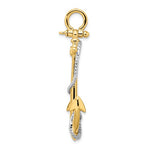 Ladda upp bild till gallerivisning, 14k Yellow 14k White Gold Two Tone Anchor Rope 3D Large Pendant Charm