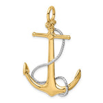 Ladda upp bild till gallerivisning, 14k Yellow 14k White Gold Two Tone Anchor Rope 3D Large Pendant Charm
