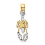 Load image into Gallery viewer, 14k Yellow White Gold Two Tone Lobster Pendant Charm