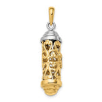 Lade das Bild in den Galerie-Viewer, 14k Gold Two Tone Mezuzah 3D Pendant Charm