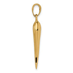 Carica l'immagine nel visualizzatore di Gallery, 14k Yellow Gold Lucky Italian Horn 3D Pendant Charm