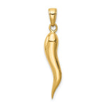 Carica l'immagine nel visualizzatore di Gallery, 14k Yellow Gold Lucky Italian Horn 3D Pendant Charm