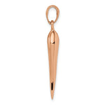 Carica l'immagine nel visualizzatore di Gallery, 14k Rose Gold Lucky Italian Horn 3D Pendant Charm