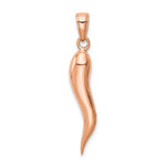Carica l'immagine nel visualizzatore di Gallery, 14k Rose Gold Lucky Italian Horn 3D Pendant Charm