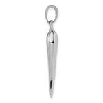 Load image into Gallery viewer, 14k White Gold Lucky Italian Horn 3D Pendant Charm
