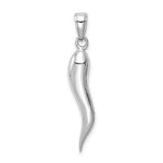 Load image into Gallery viewer, 14k White Gold Lucky Italian Horn 3D Pendant Charm