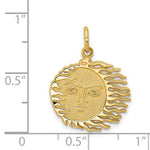 Carica l'immagine nel visualizzatore di Gallery, 14k Yellow Gold Celestial Flaming Sun Pendant Charm